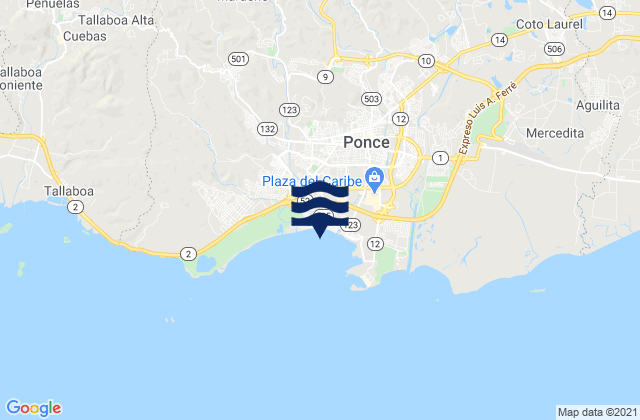 Mapa de mareas Anón Barrio, Puerto Rico