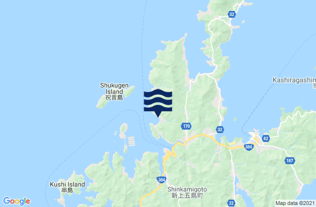 Mapa de mareas Aokata, Japan