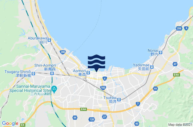Mapa de mareas Aomori Shi, Japan