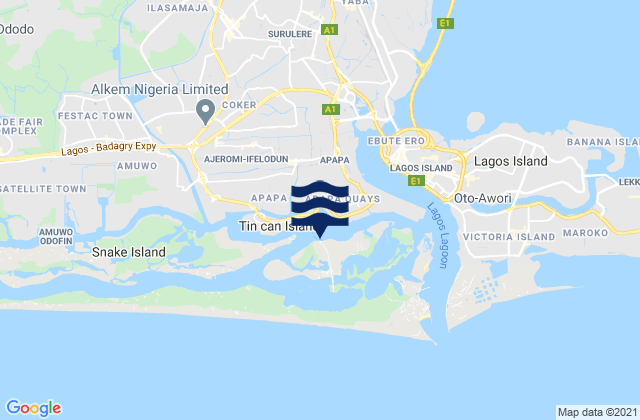 Mapa de mareas Apapa, Nigeria