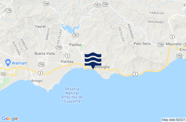 Mapa de mareas Apeadero Barrio, Puerto Rico