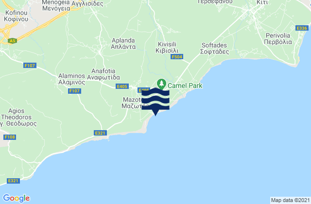 Mapa de mareas Aplánta, Cyprus
