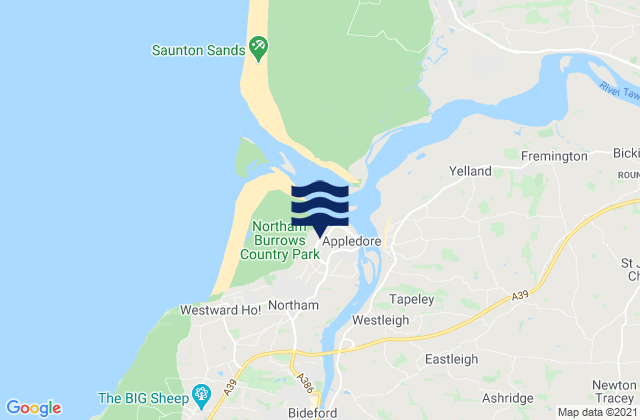 Mapa de mareas Appledore, United Kingdom