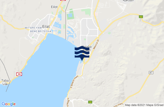 Mapa de mareas Aqaba Gulf of Aqaba, Jordan