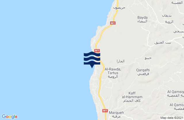 Mapa de mareas Ar Rawḑah, Syria