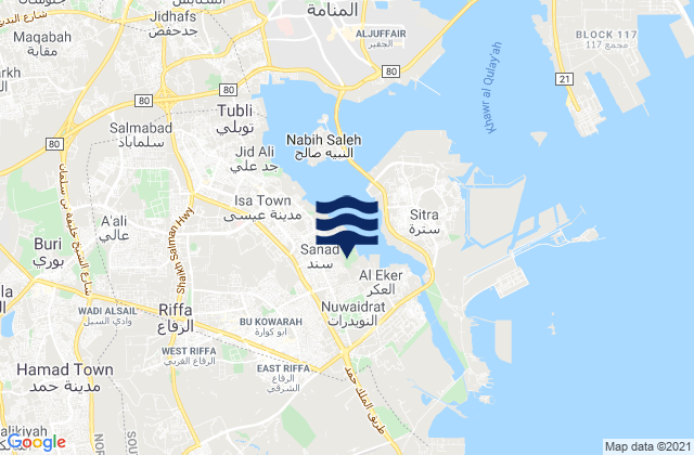 Mapa de mareas Ar Rifā‘, Bahrain
