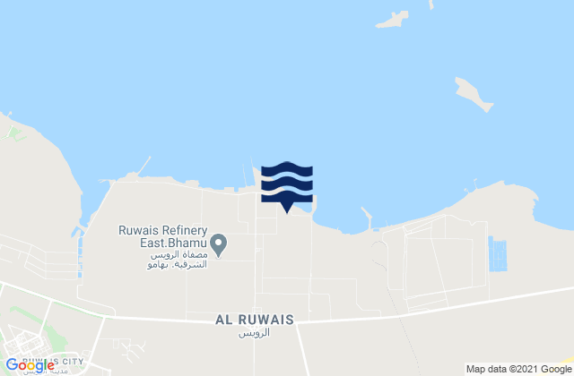 Mapa de mareas Ar Ruways, United Arab Emirates