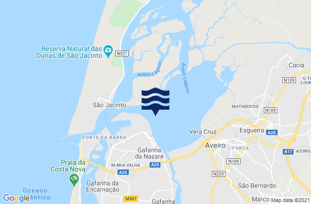 Mapa de mareas Aradas, Portugal
