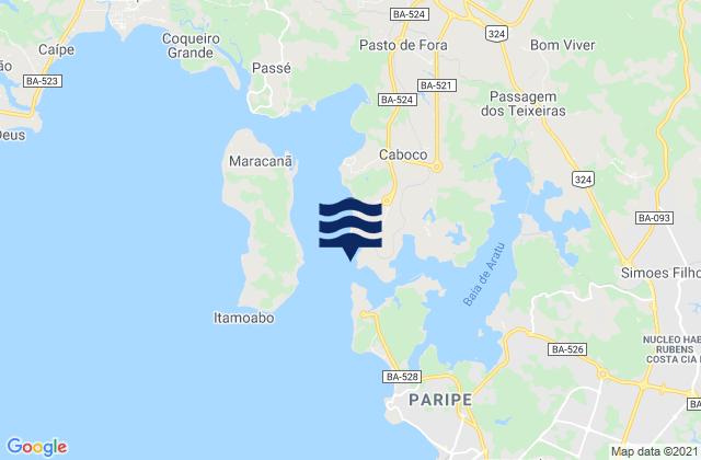 Mapa de mareas Aratu, Brazil
