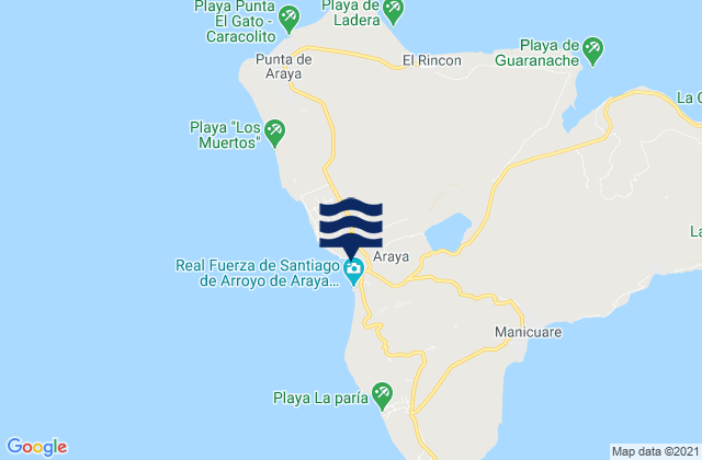 Mapa de mareas Araya, Venezuela