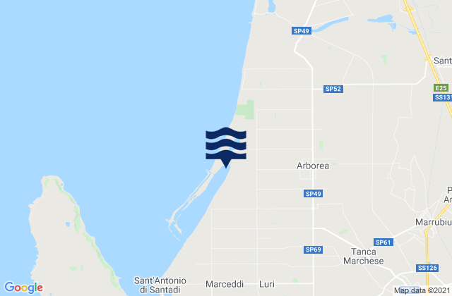 Mapa de mareas Arborea, Italy