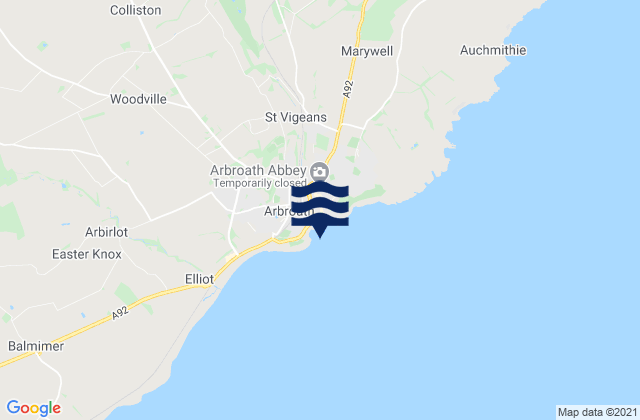Mapa de mareas Arbroath, United Kingdom