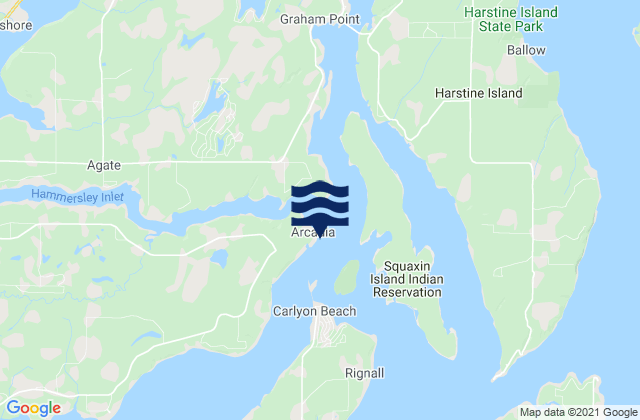 Mapa de mareas Arcadia Totten Inlet, United States