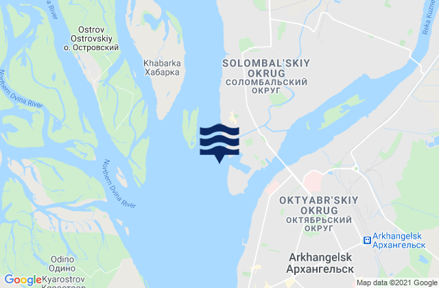 Mapa de mareas Archangel Solombala Island, Russia