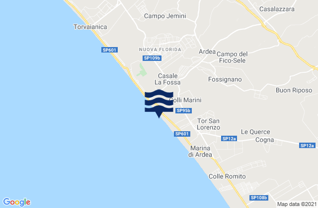 Mapa de mareas Ardea, Italy