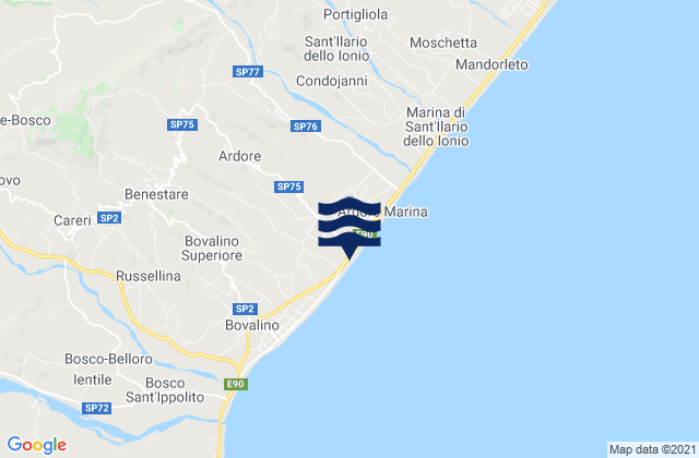 Mapa de mareas Ardore Marina, Italy