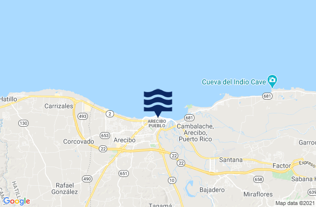 Mapa de mareas Arecibo Barrio-Pueblo, Puerto Rico