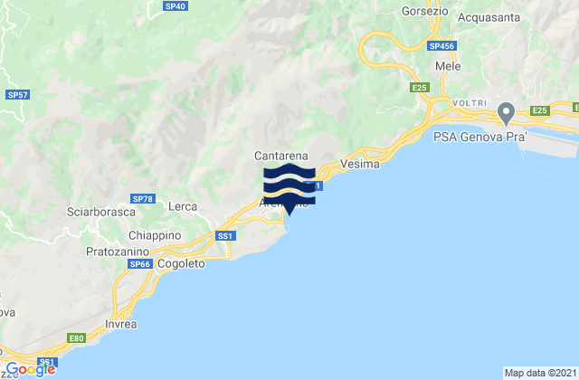 Mapa de mareas Arenzano, Italy