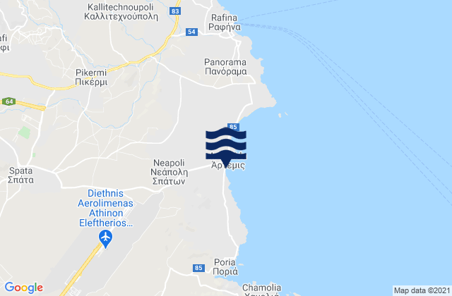 Mapa de mareas Argithéa, Greece