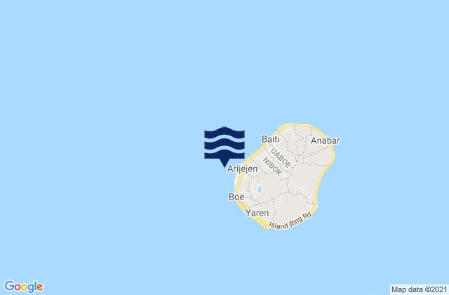 Mapa de mareas Arijejen, Nauru