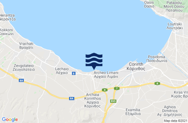 Mapa de mareas Arkhaía Kórinthos, Greece