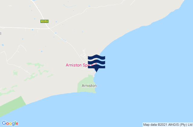 Mapa de mareas Arniston, South Africa