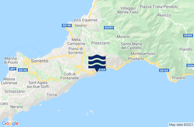 Mapa de mareas Arola-Preazzano, Italy