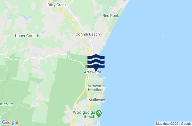 Mapa de mareas Arrawarra, Australia