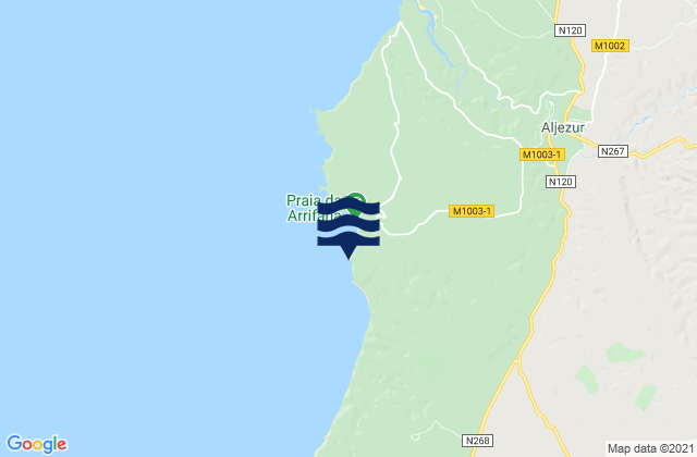 Mapa de mareas Arrifana, Portugal