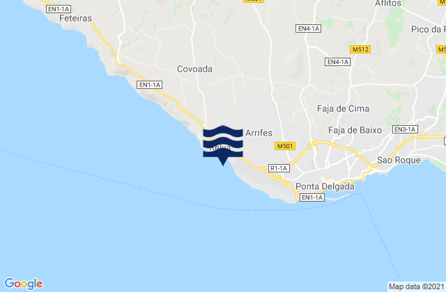 Mapa de mareas Arrifes, Portugal