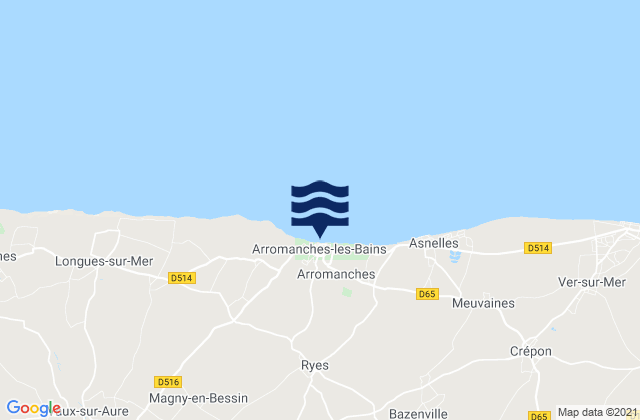 Mapa de mareas Arromanches-les-Bains, France