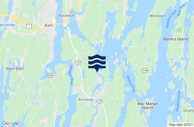 Mapa de mareas Arrowsic Island, United States