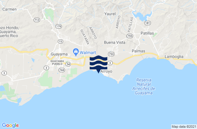 Mapa de mareas Arroyo, Puerto Rico