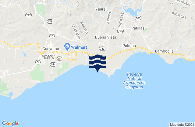 Mapa de mareas Arroyo, Puerto Rico