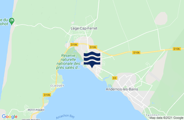 Mapa de mareas Arès, France