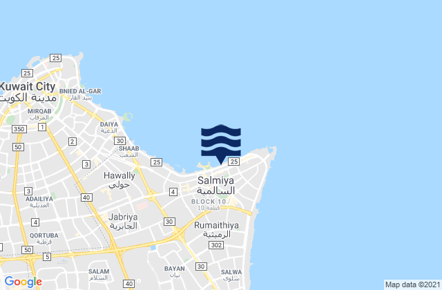 Mapa de mareas As Sālimīyah, Kuwait