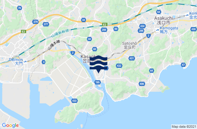Mapa de mareas Asakuchi-gun, Japan