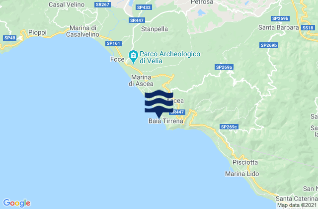 Mapa de mareas Ascea, Italy