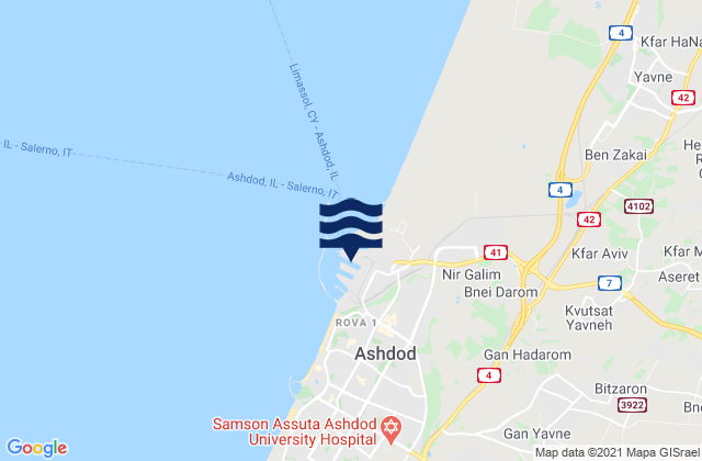Mapa de mareas Ashdod -Hshover (Port), Israel