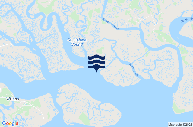Mapa de mareas Ashe Island Cut SW of Coosaw River, United States