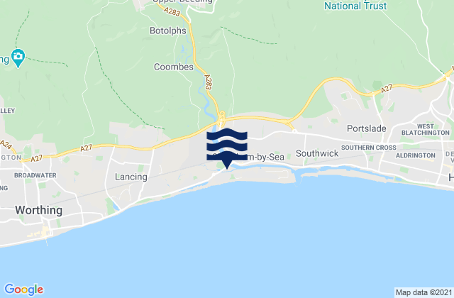 Mapa de mareas Ashurst, United Kingdom