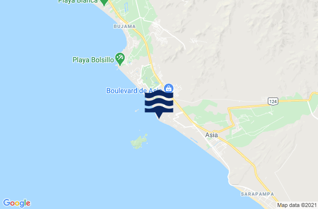 Mapa de mareas Asia - Palmas, Peru