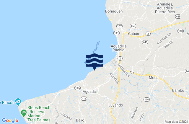 Mapa de mareas Asomante Barrio, Puerto Rico