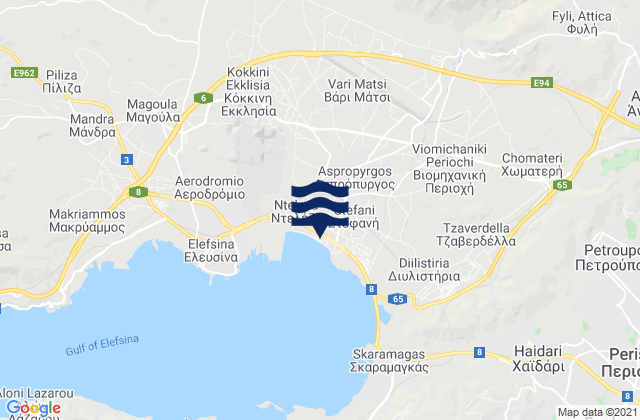 Mapa de mareas Asprópyrgos, Greece