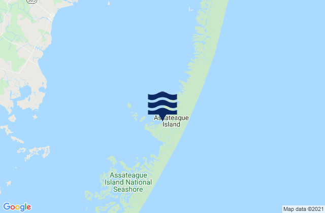 Mapa de mareas Assateague Island, United States