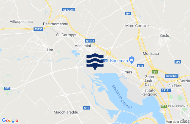Mapa de mareas Assemini, Italy
