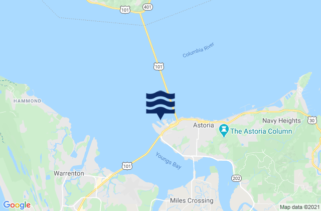 Mapa de mareas Astoria (port docks), United States