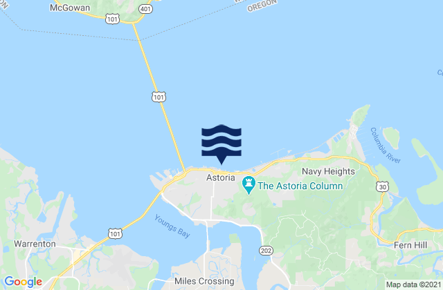 Mapa de mareas Astoria, United States