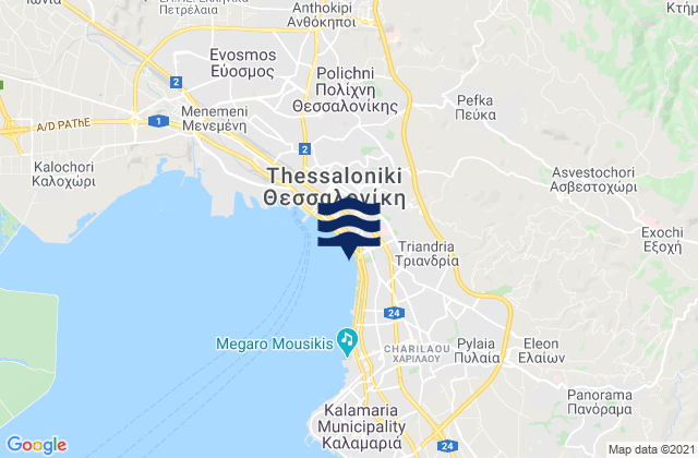 Mapa de mareas Asvestochóri, Greece