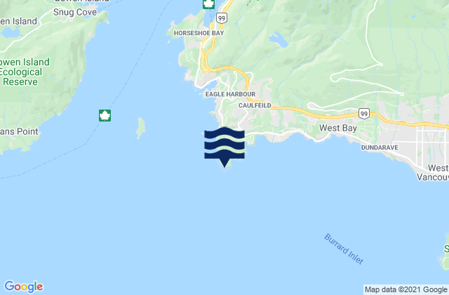 Mapa de mareas Atkinson Point, Canada